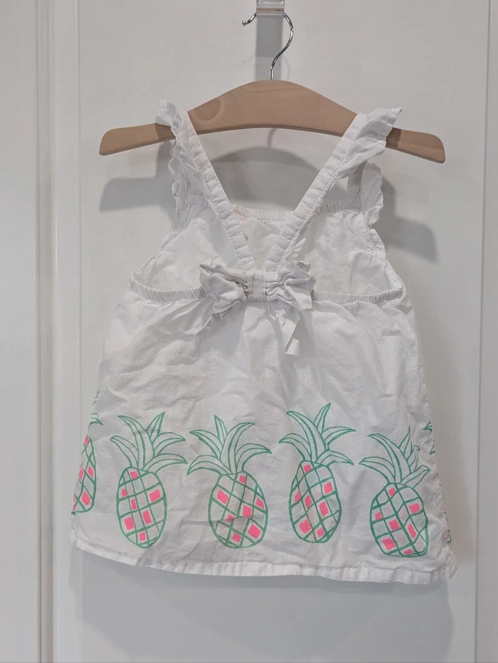 Gymboree Kids White Green Pink Pineapple Sleeveless Tank Shirt Cotton Girls 6